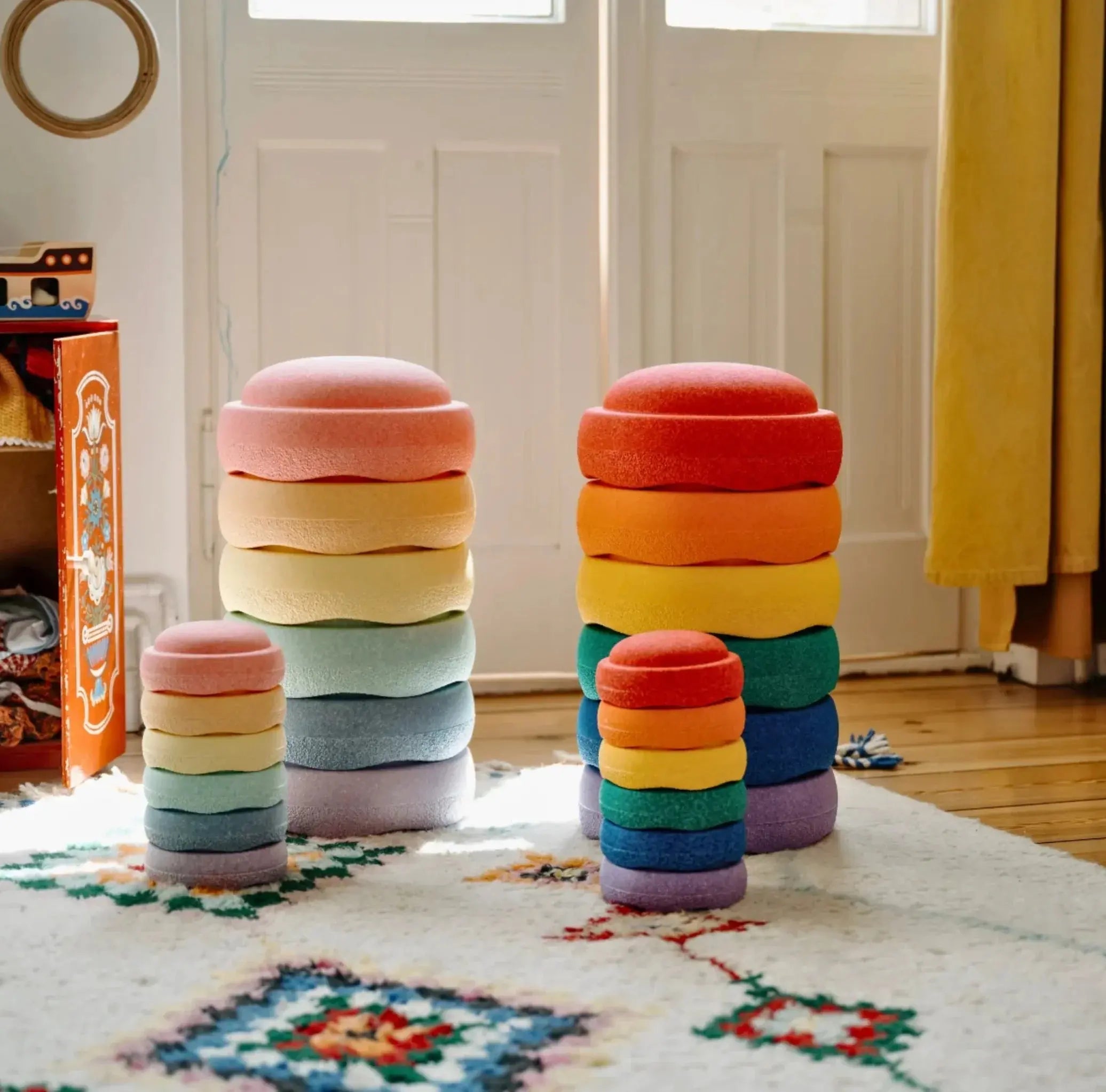 Stapelstein Original Mini, Set of 6, Rainbow Classic Stapelstein