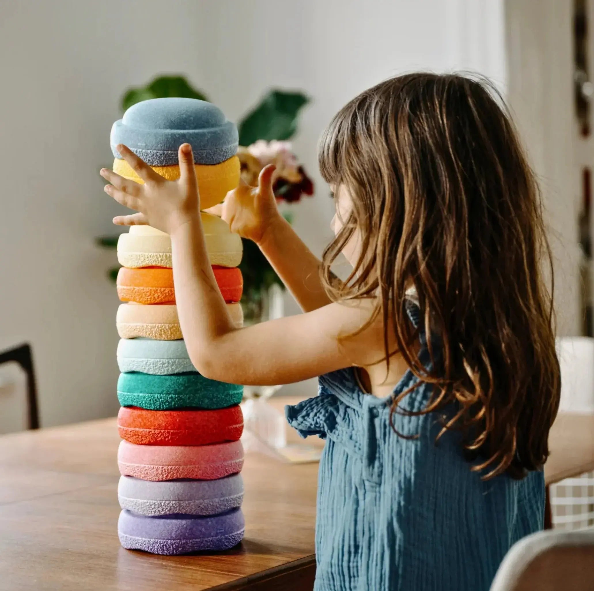 Stapelstein Original Mini, Set of 6, Rainbow Classic Stapelstein
