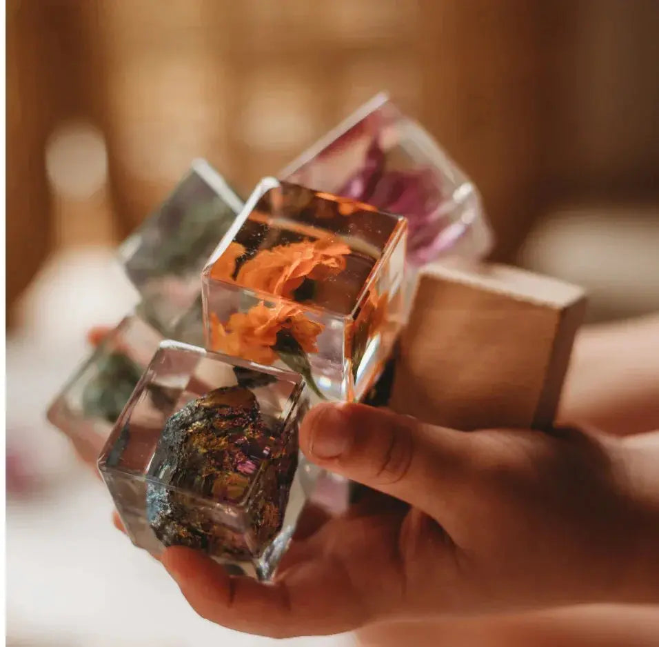 Our Earth Life // Marigold Flower Specimen Cube Our Earth Life