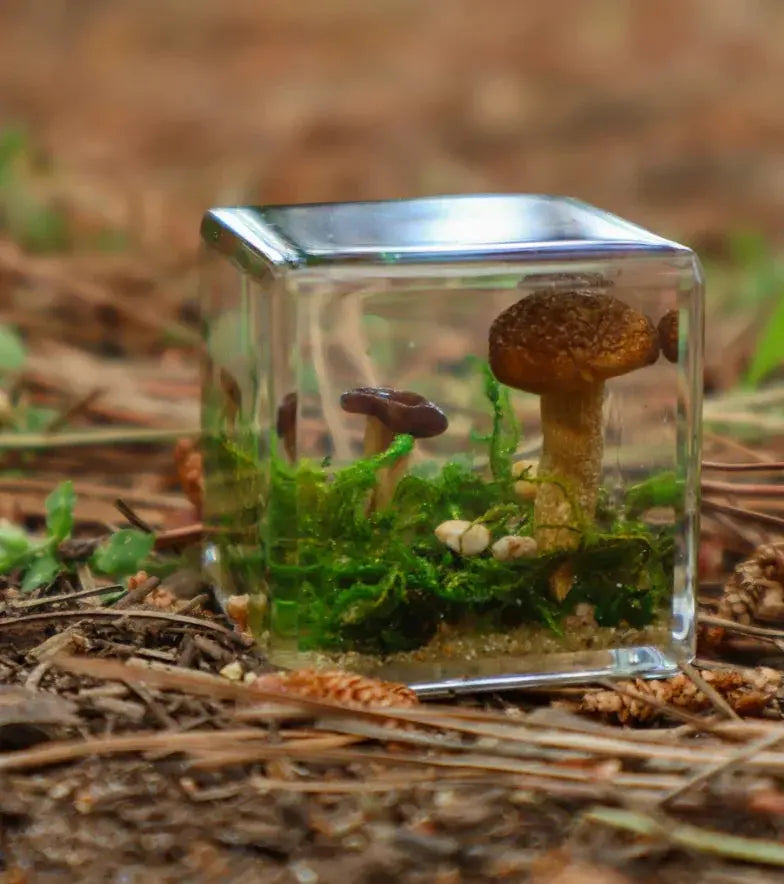 Our Earth Life // Mushroom and Moss Specimen Cube Our Earth Life
