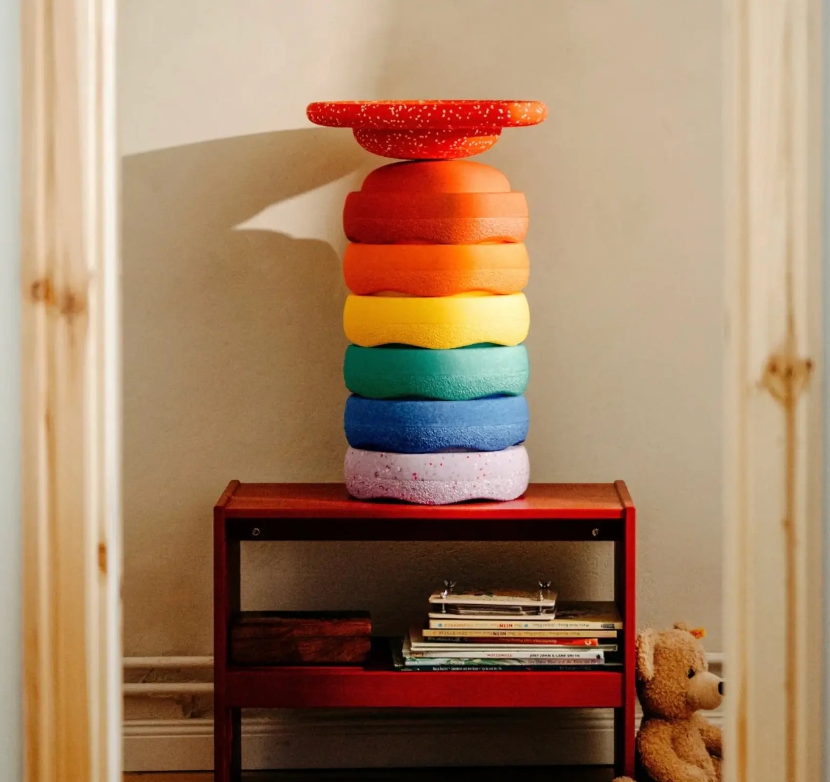Stapelstein® Hidden Giants Rainbow Pastel 6 + Agaric Toadstool Balance Board - LIMITED EDITION Stapelstein