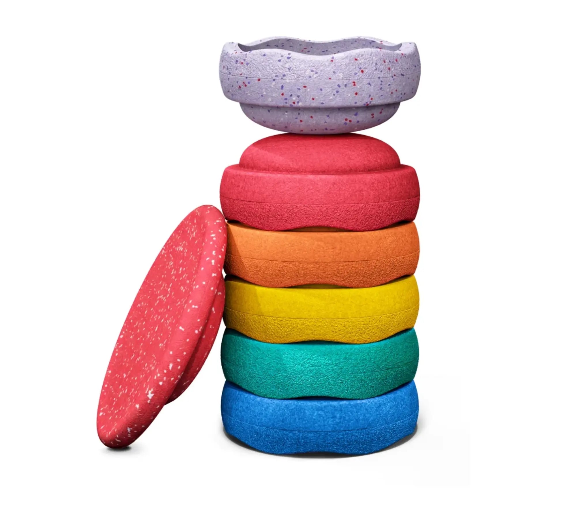 Stapelstein® Hidden Giants Rainbow Pastel 6 + Agaric Toadstool Balance Board - LIMITED EDITION Stapelstein