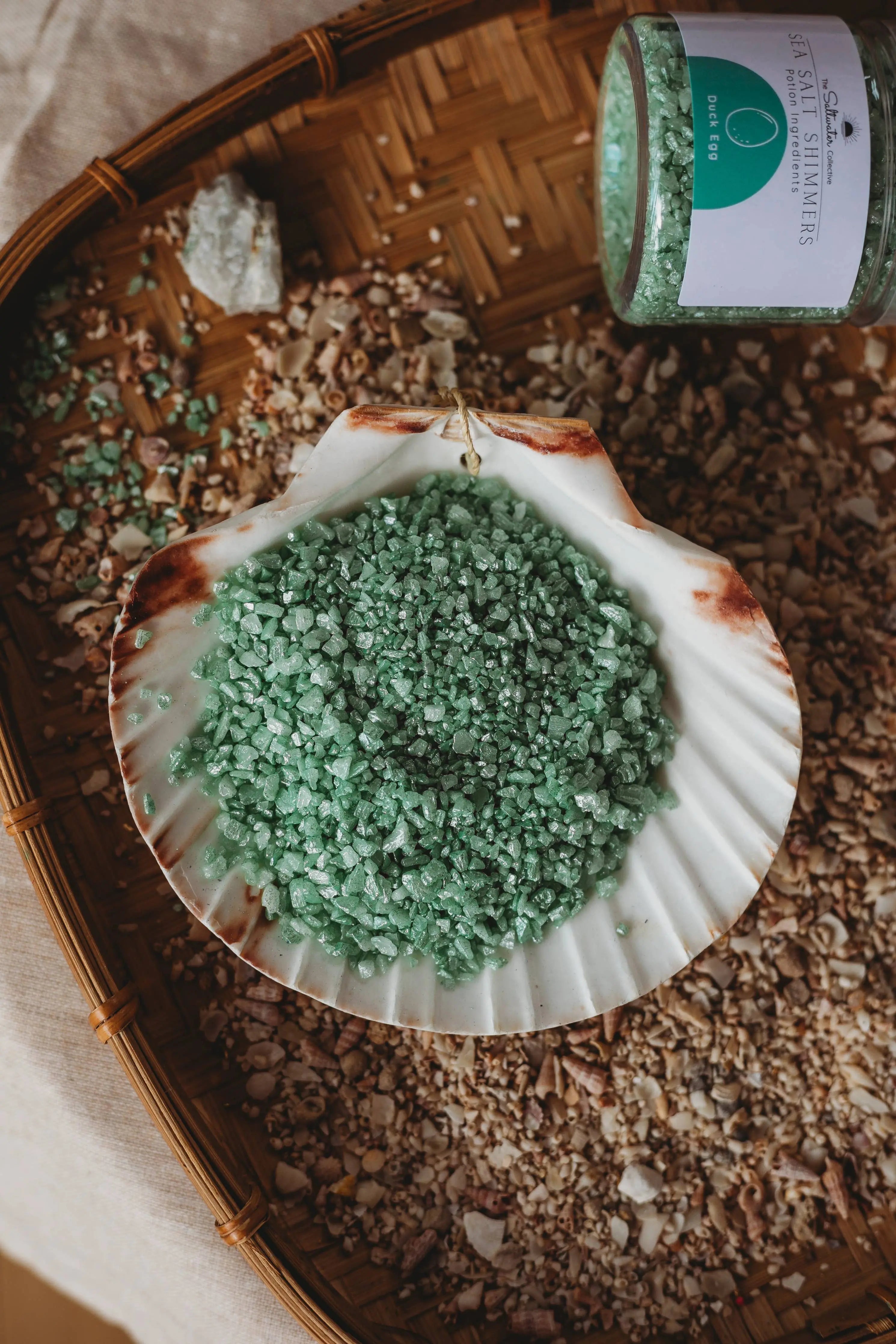 Duck Egg - Light Blue Green Sea Salt Shimmers SMALL - Potion Play & Sensory Ingredients The Saltwater Collective Potions