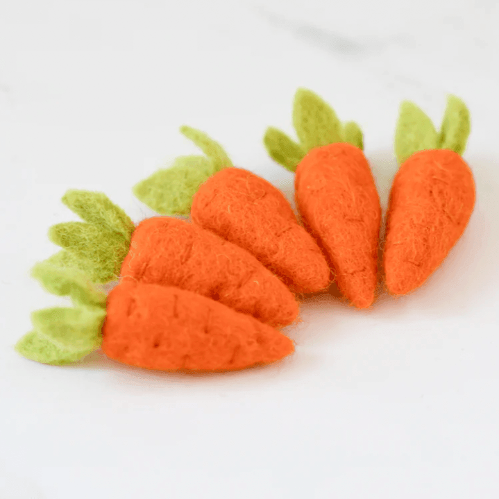 The Curated Parcel - Felt Carrots (Set of 5) 