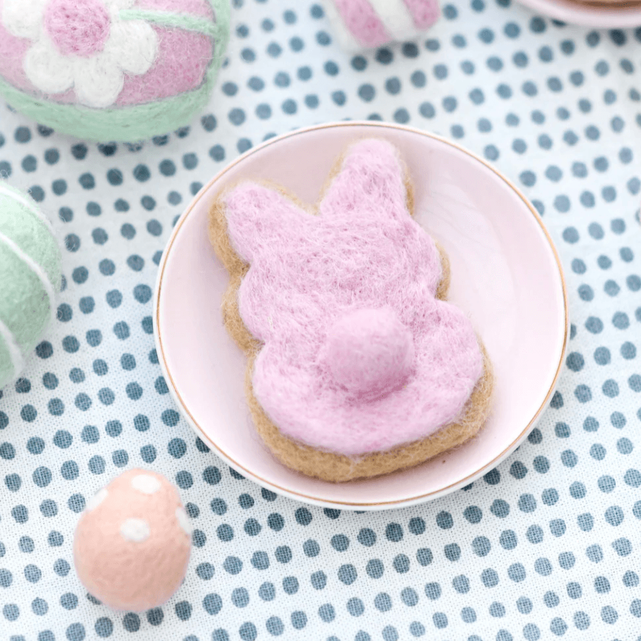 The Curated Parcel - Felt Pink Easter Bunny Cookie 