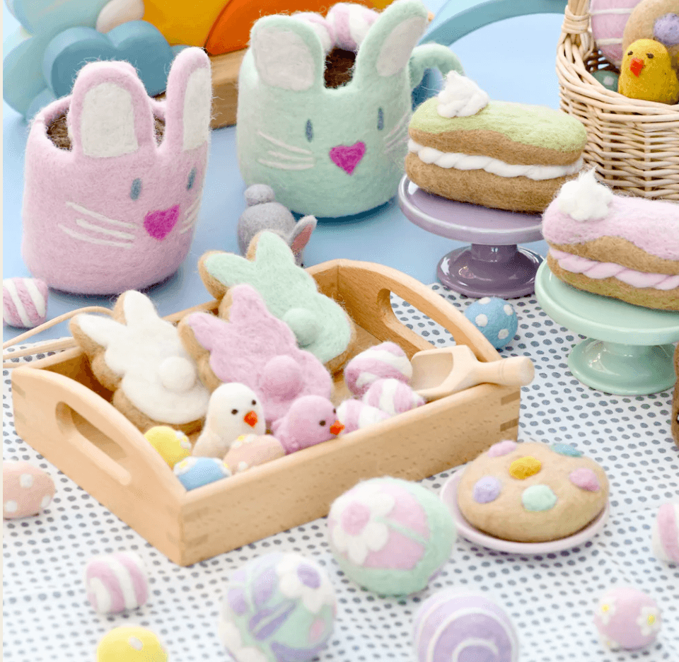 The Curated Parcel - Felt White Easter Bunny Cookie 