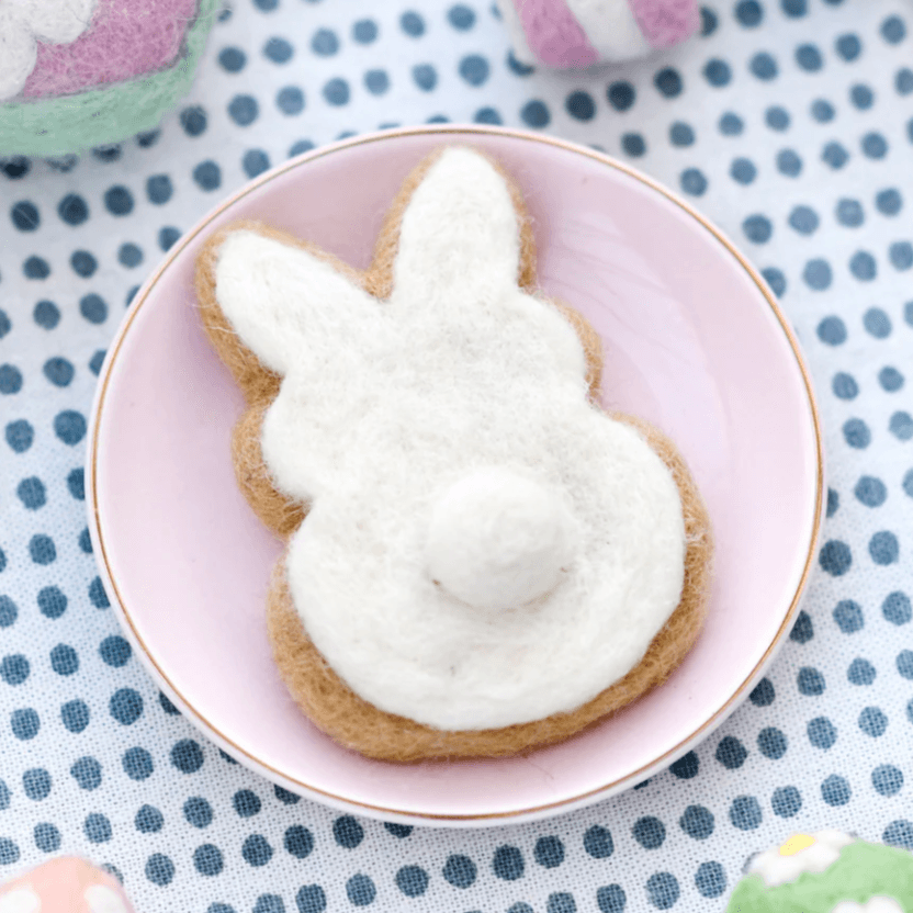 The Curated Parcel - Felt White Easter Bunny Cookie 