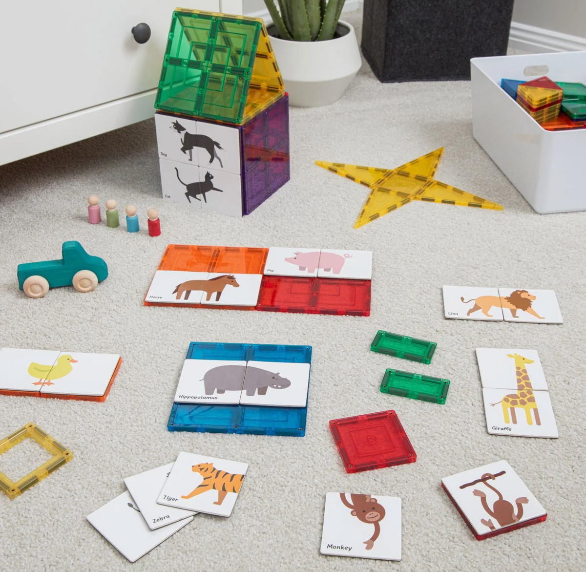 Magnetic Tile Topper - Duo Animal Puzzle