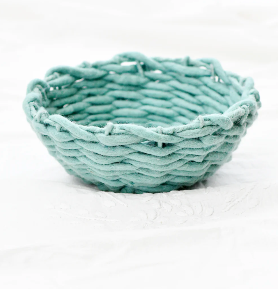 Felt Weave Basket - Light Blue