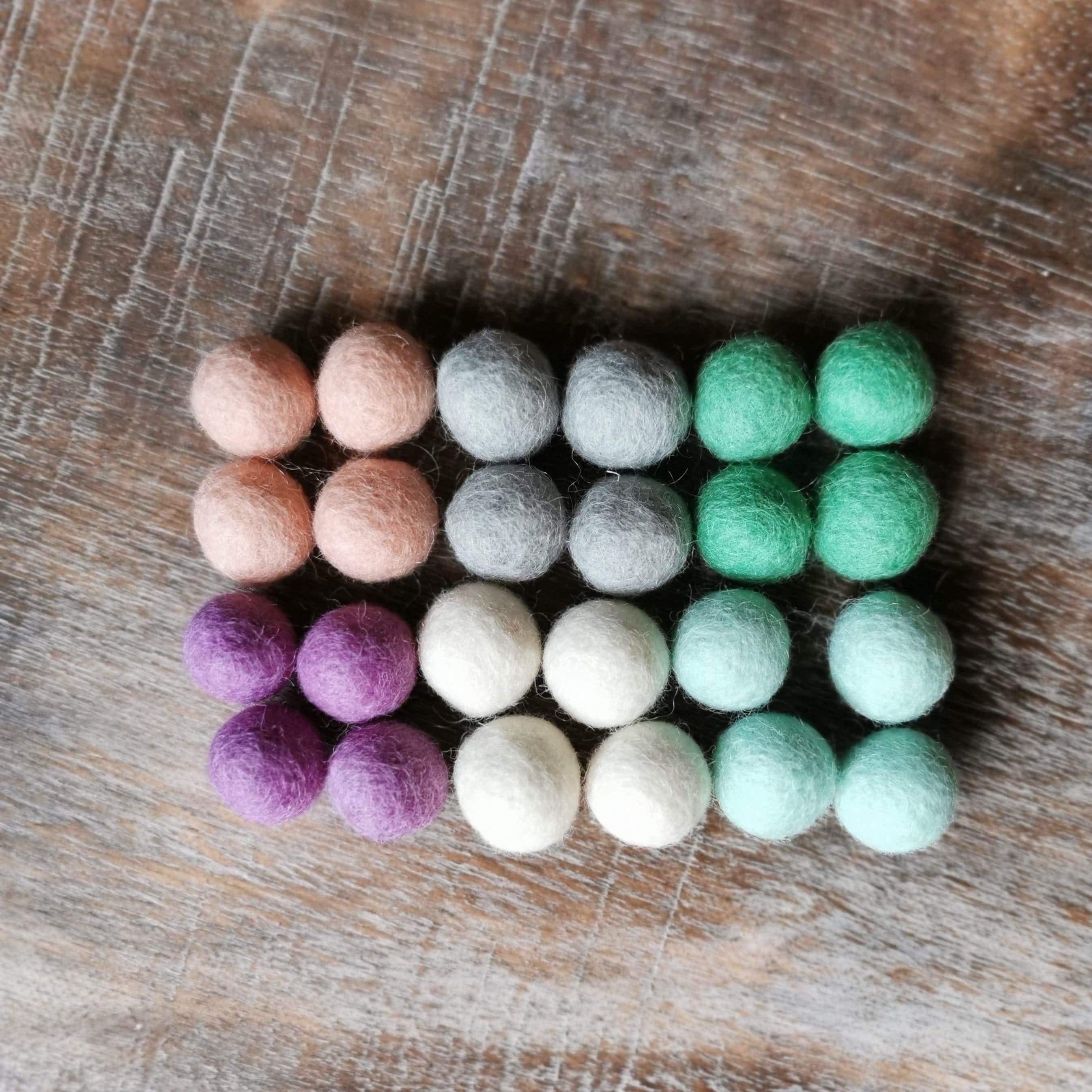 The Curated Parcel - 100% Pure Wool Felt Balls 