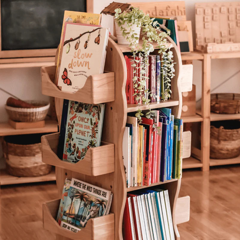 The Curated Parcel - Bunny Tickles // Revolving Solid Wood Bookcase 