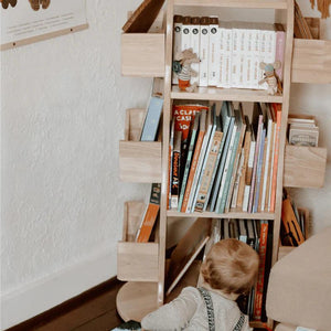 Bunny Tickles Revolving Solid Wood Bookcase The Curated Parcel