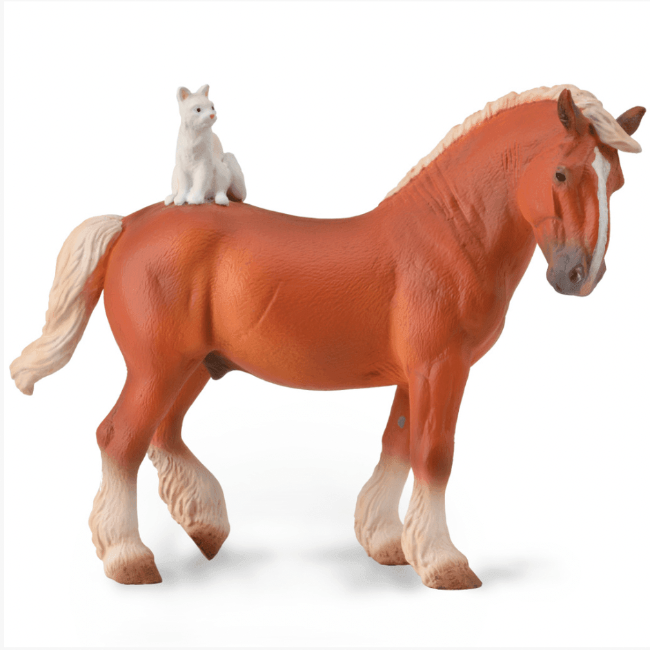 The Curated Parcel - CollectA // Draft Horse With A Cat 