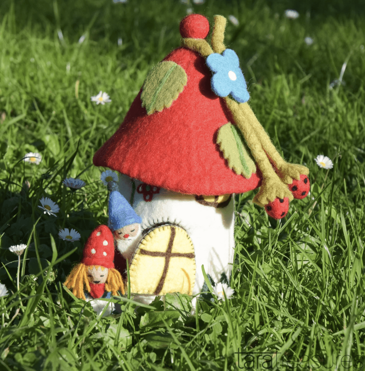 The Curated Parcel - Fairies & Gnomes Felt Home - Red 