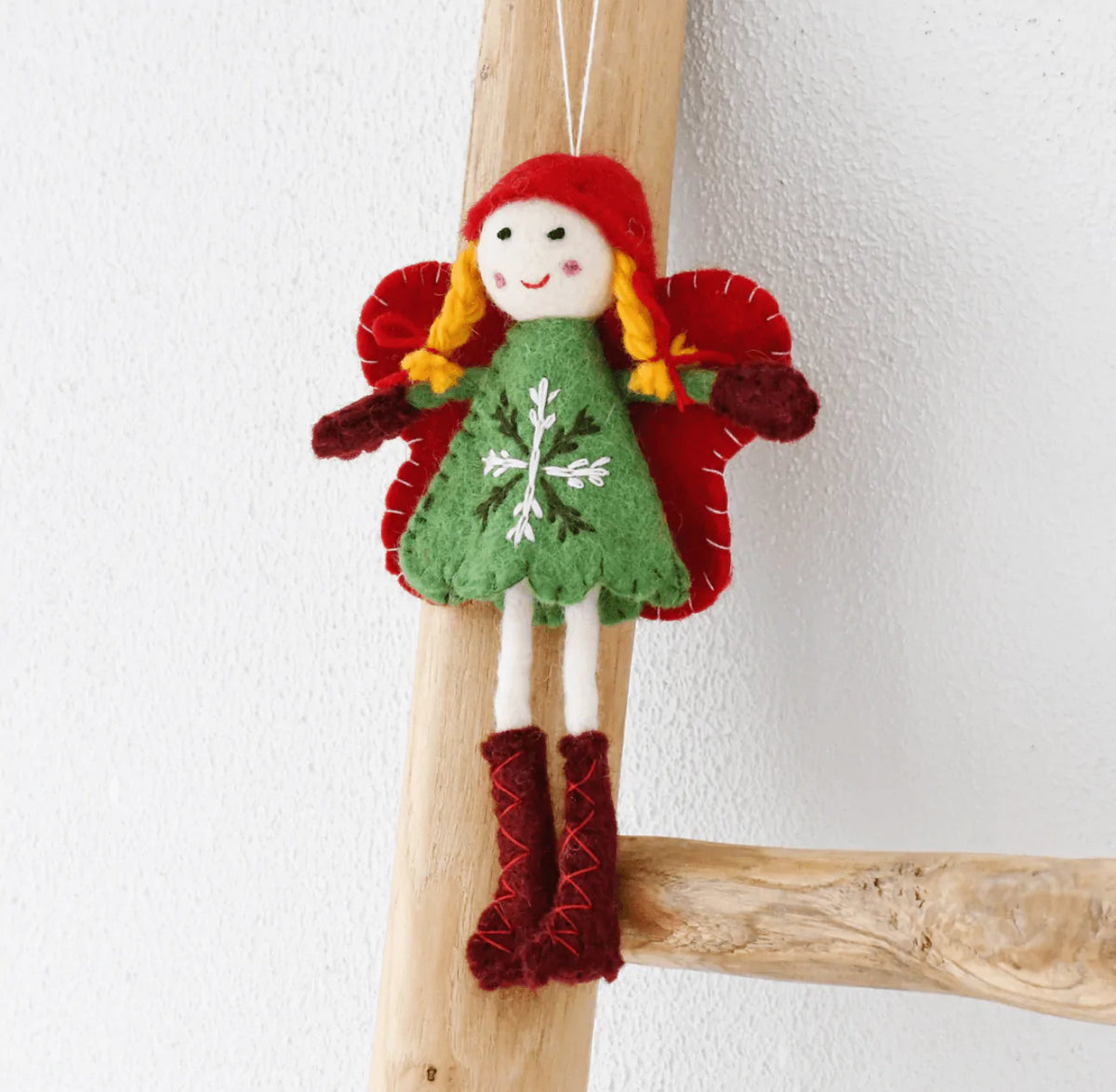 The Curated Parcel - Felt Christmas Fairy - Green Dress 