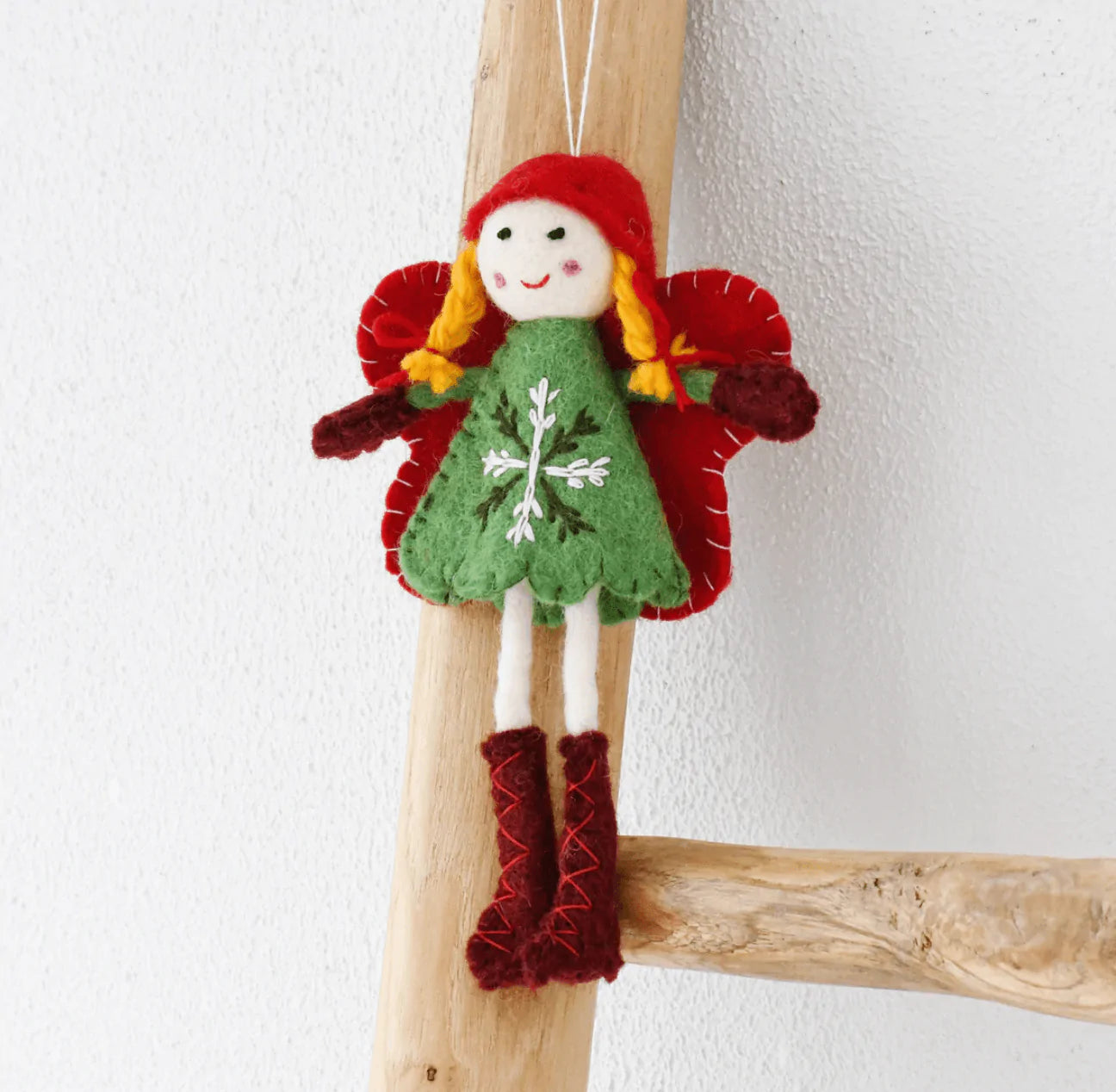 The Curated Parcel - Felt Christmas Fairy - Green Dress 