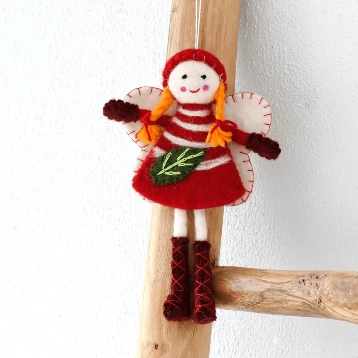 The Curated Parcel - Felt Christmas Fairy - Red Dress 
