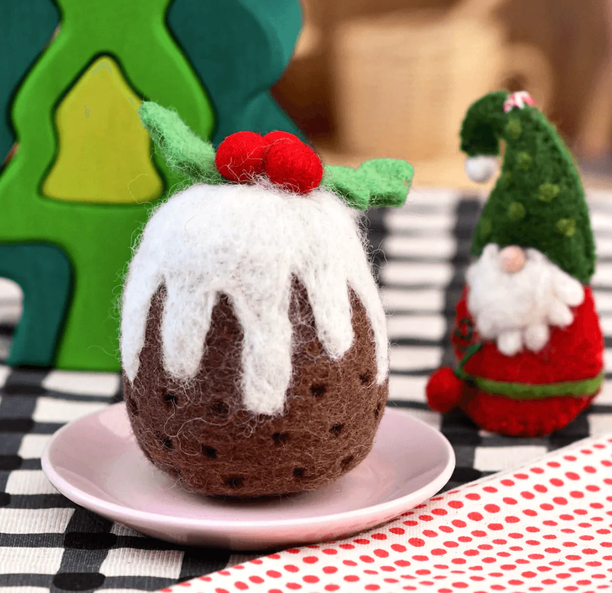 The Curated Parcel - Felt Christmas Pudding Tall 