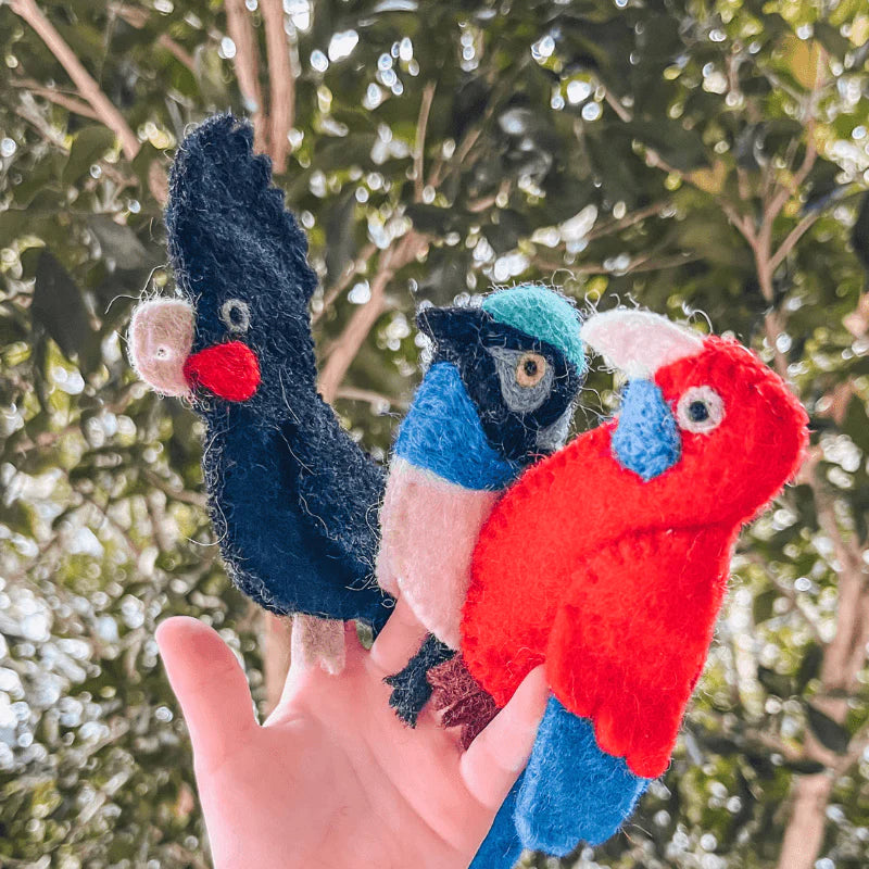 The Curated Parcel - Felt Finger Puppet - Australian Colourful Birds 