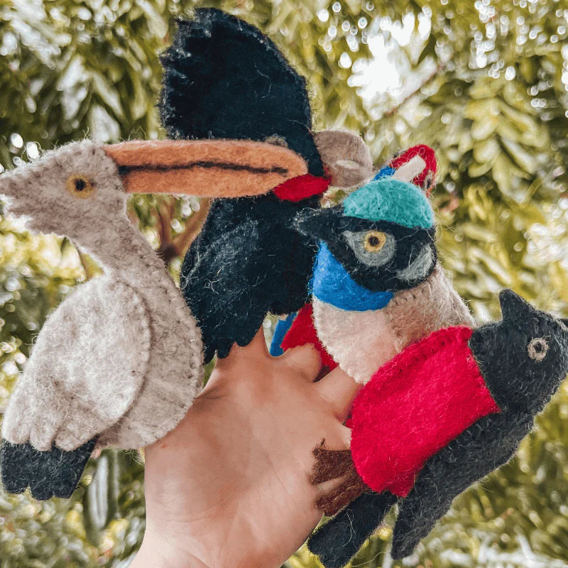 The Curated Parcel - Felt Finger Puppet - Australian Colourful Birds 