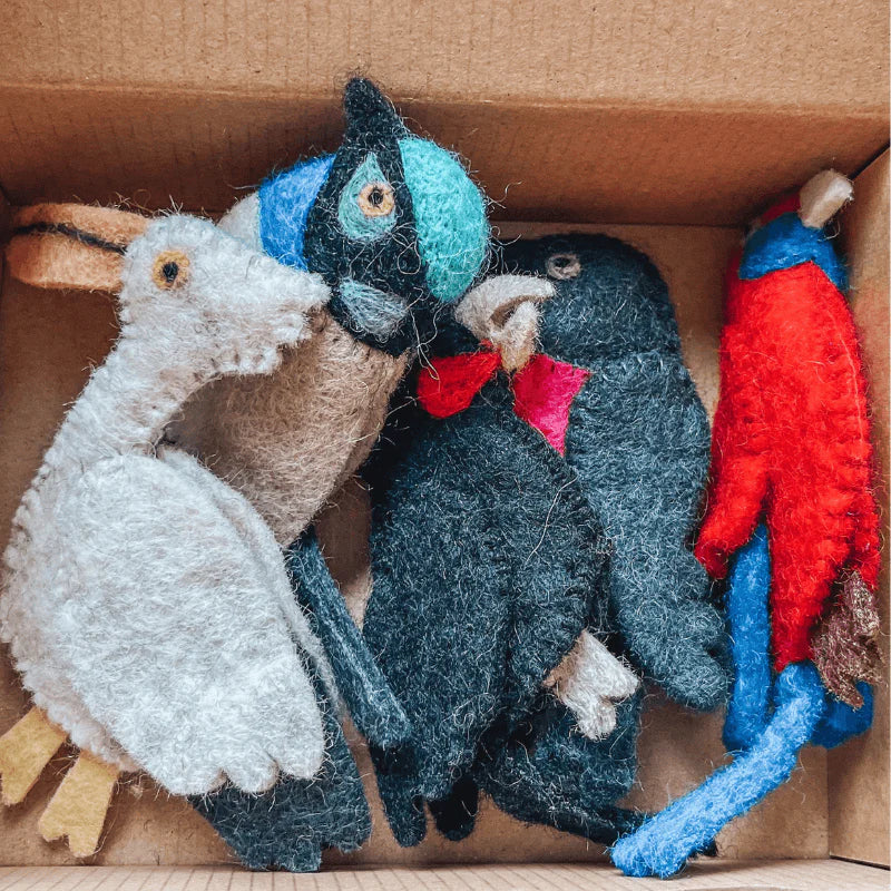 The Curated Parcel - Felt Finger Puppet - Australian Colourful Birds 