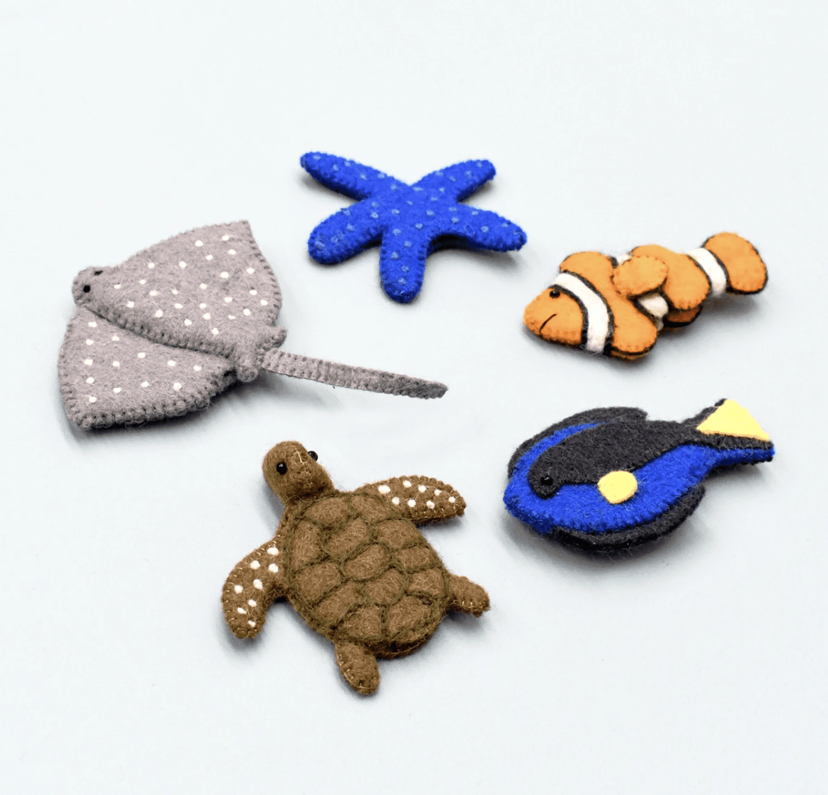 The Curated Parcel - Felt Finger Puppet - Australian Coral Reef Under The Sea 