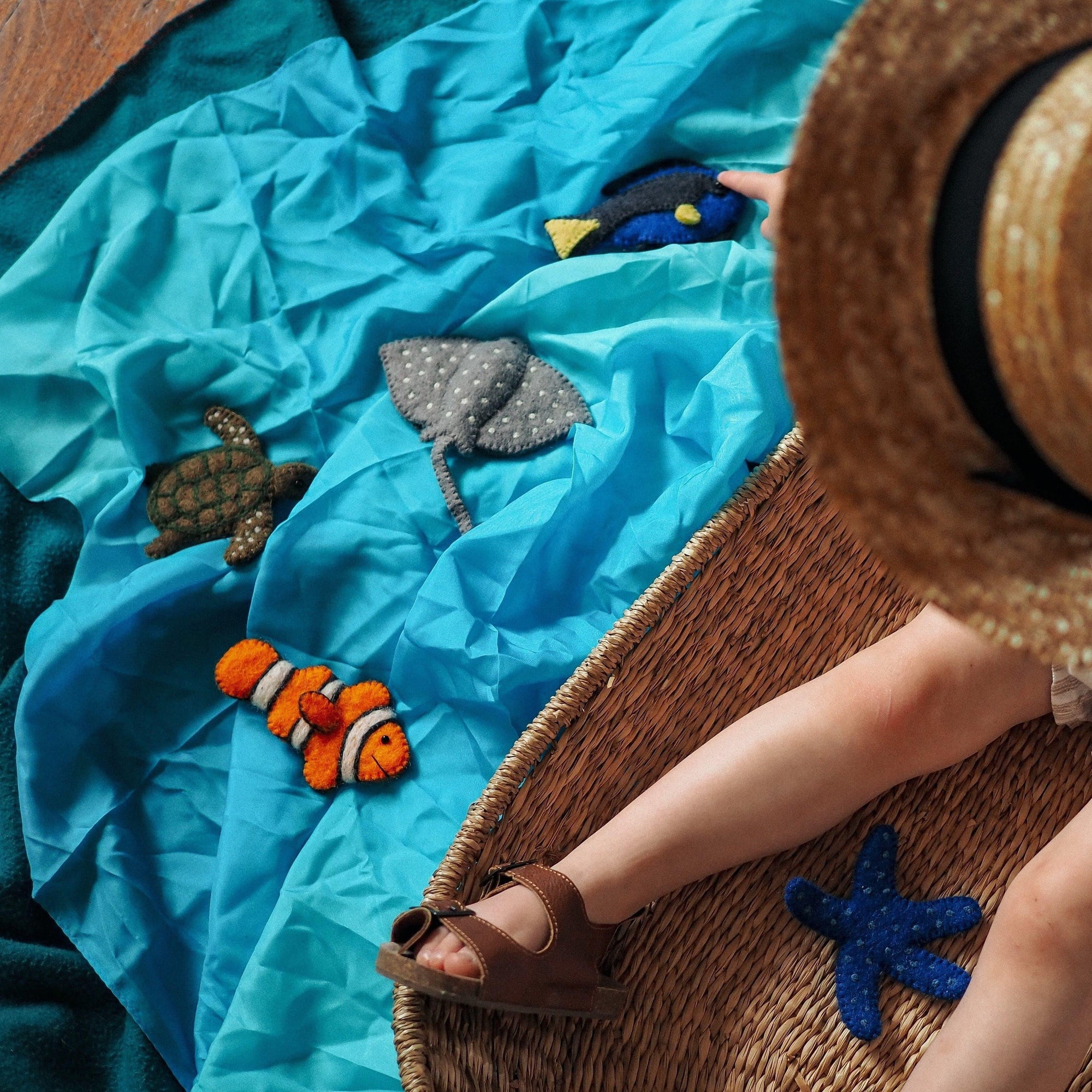 The Curated Parcel - Felt Finger Puppet - Australian Coral Reef Under The Sea 