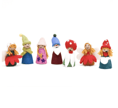 The Curated Parcel - Felt Finger Puppet - Fairies & Gnomes Set 