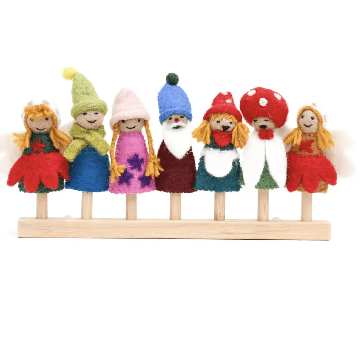 The Curated Parcel - Felt Finger Puppet - Fairies & Gnomes Set 