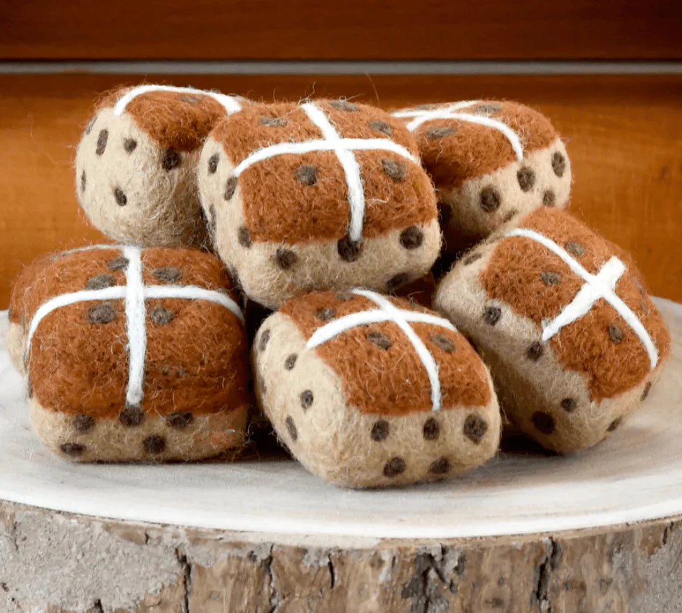 The Curated Parcel - Felt Hot Cross Buns (Set of 3) 