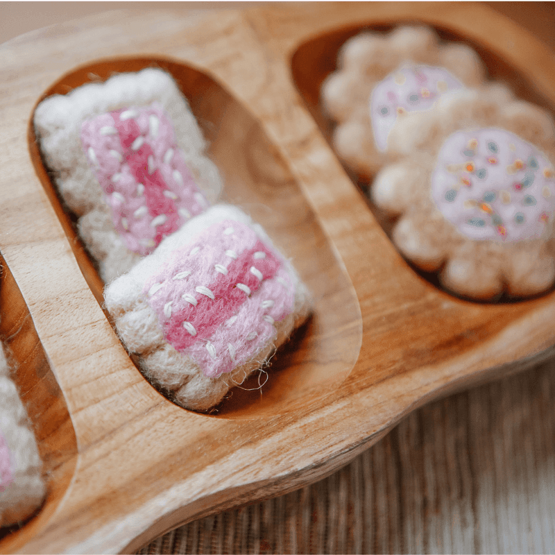 The Curated Parcel - Felt Iced Vovo Biscuits (Set of 3) 