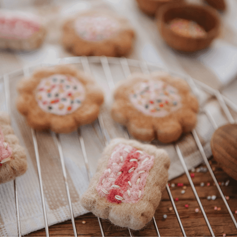 The Curated Parcel - Felt Iced Vovo Biscuits (Set of 3) 