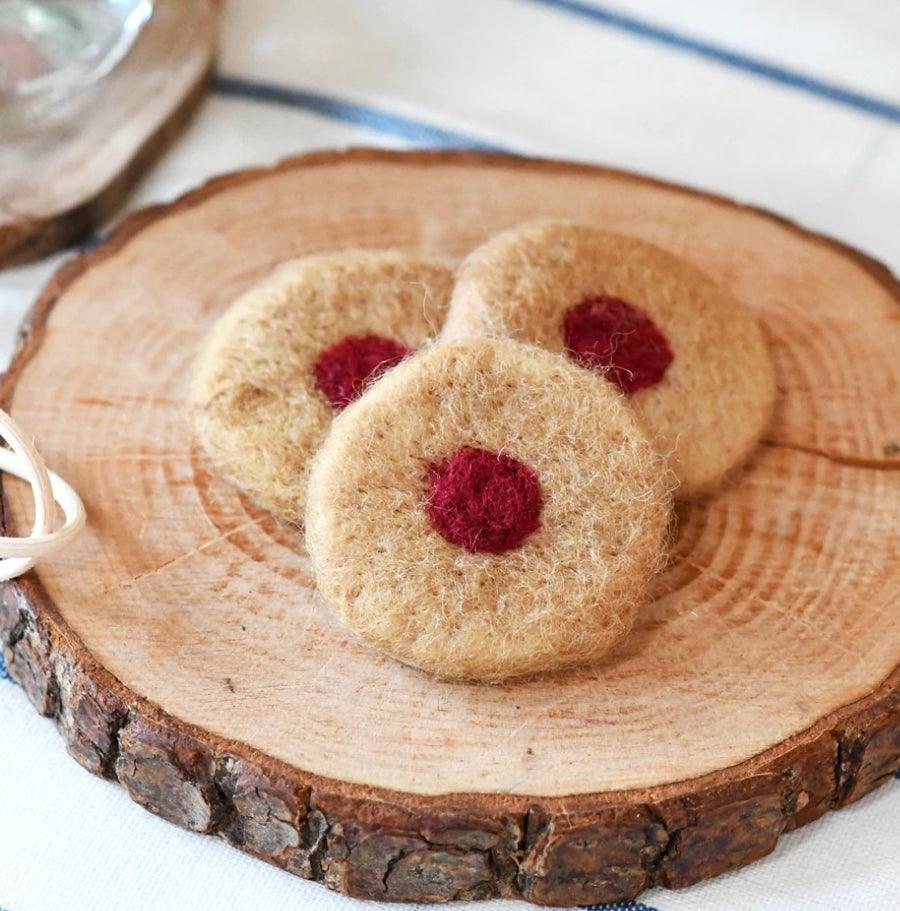 The Curated Parcel - Felt Jam Drops Biscuits (Set of 3) 