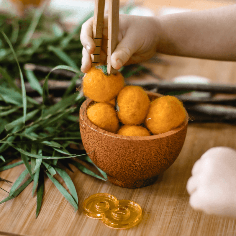 The Curated Parcel - Felt Loose Parts //  Oranges (Set of 10) 