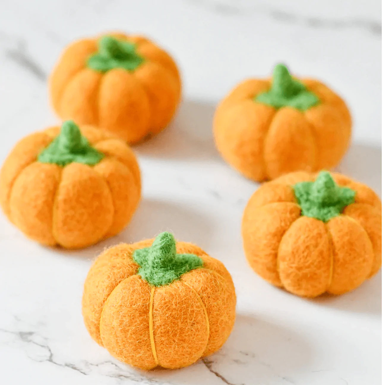 The Curated Parcel - Felt Loose Parts //  Pumpkins (Set of 5) 