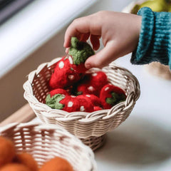 The Curated Parcel - Felt Loose Parts //  Strawberries (Set of 10) 