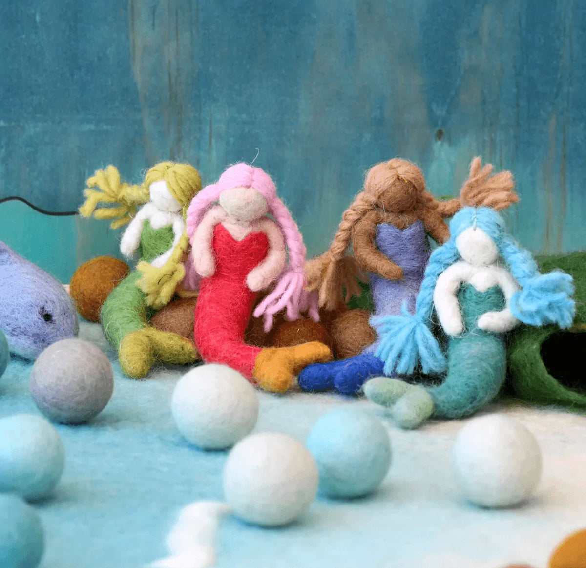 The Curated Parcel - Felt Mermaid // Green Hair 