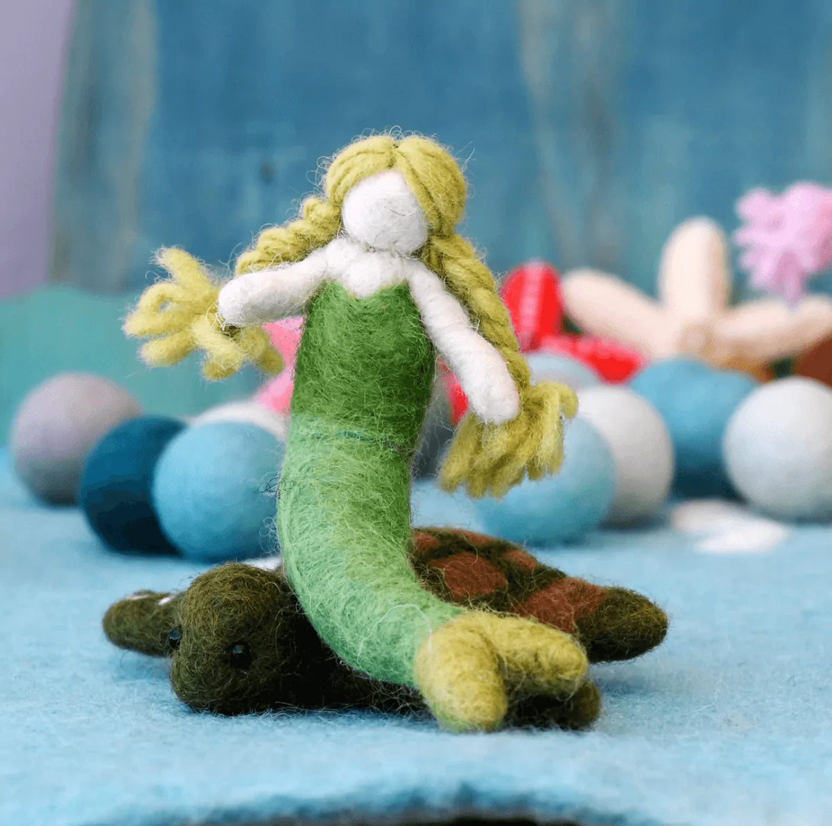 The Curated Parcel - Felt Mermaid // Green Hair 