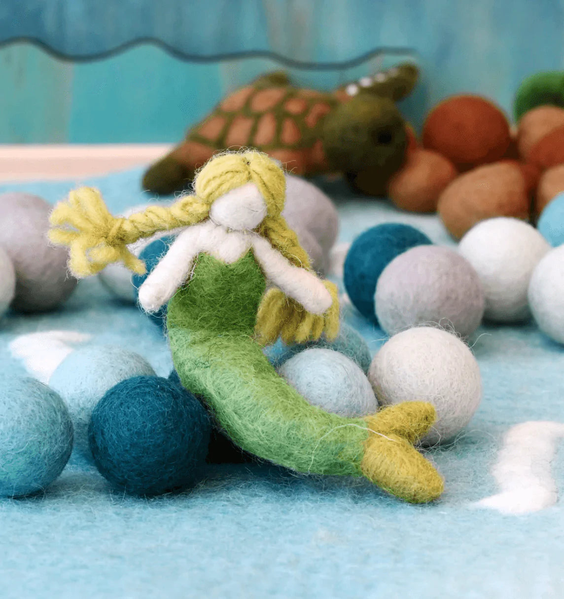 The Curated Parcel - Felt Mermaid // Green Hair 