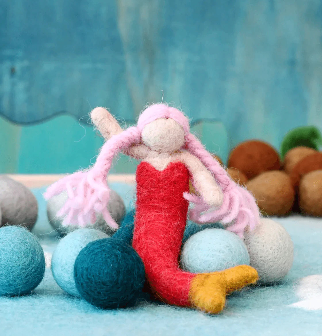 The Curated Parcel - Felt Mermaid // Pink Hair 