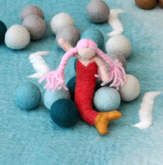 The Curated Parcel - Felt Mermaid // Pink Hair 