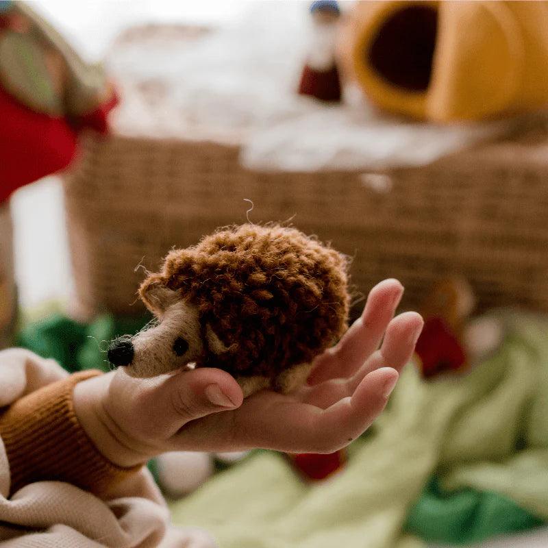 The Curated Parcel - Felt Pumpkin House With Hedgehog 