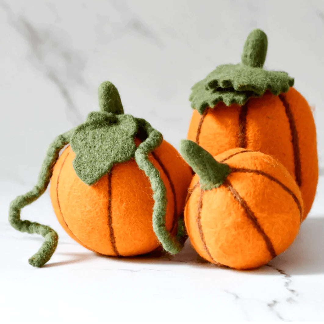 The Curated Parcel - Felt Pumpkins (Set of 3) 