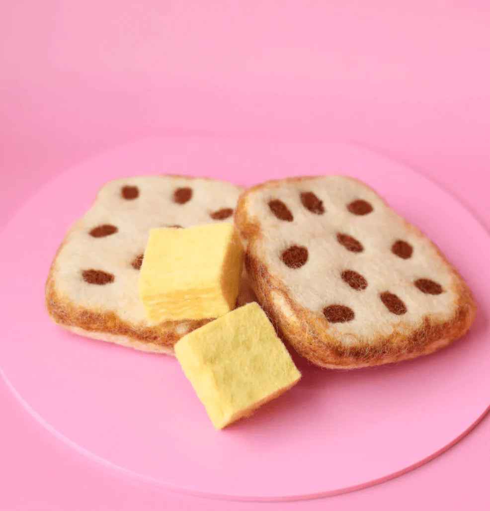 The Curated Parcel - Felt Raisin Toast with Butter Set 