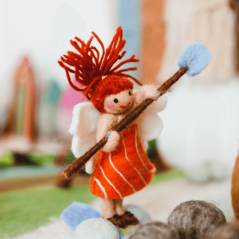 The Curated Parcel - Felt Surf Fairy //  Orange Dress 