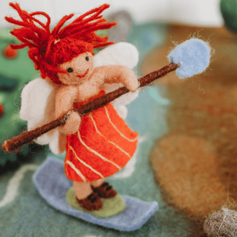 The Curated Parcel - Felt Surf Fairy //  Orange Dress 