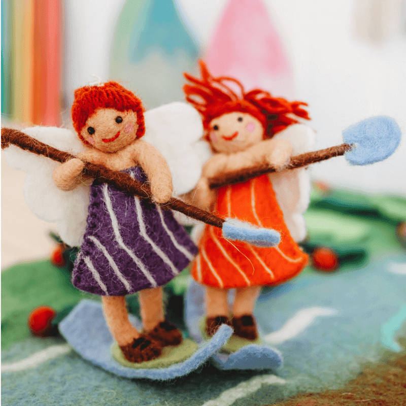 The Curated Parcel - Felt Surf Fairy //  Orange Dress 