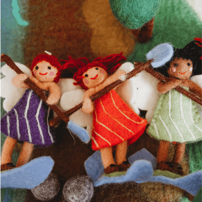 The Curated Parcel - Felt Surf Fairy //  Orange Dress 
