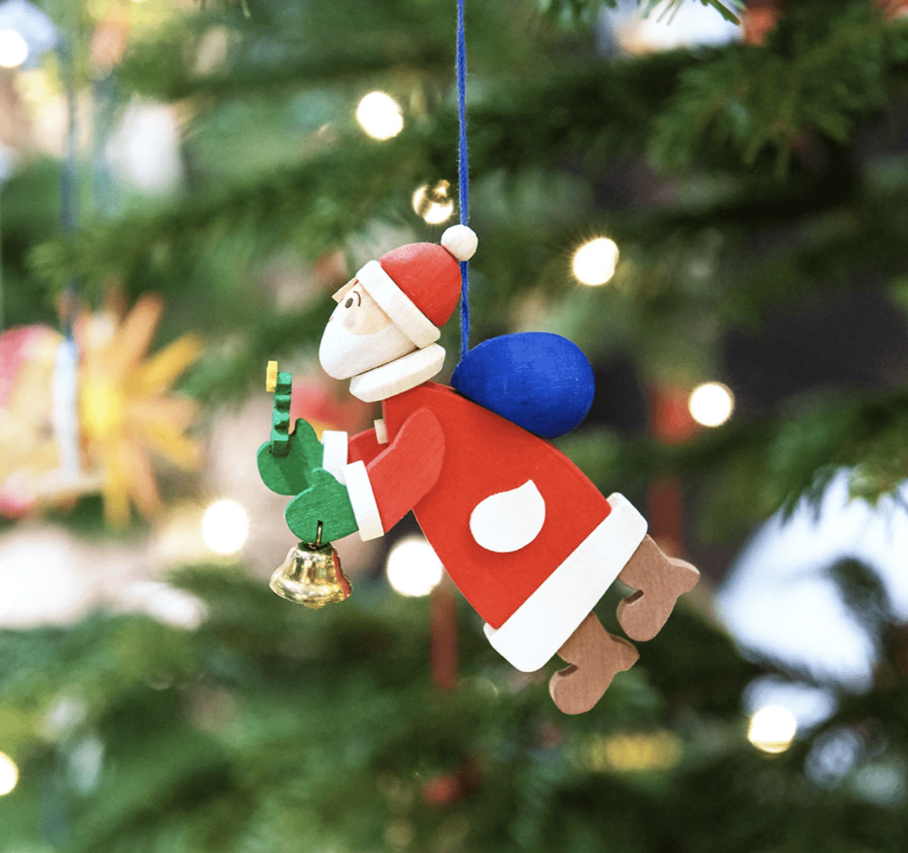 The Curated Parcel - Graupner // Christmas Tree Ornament Santa with Bell 