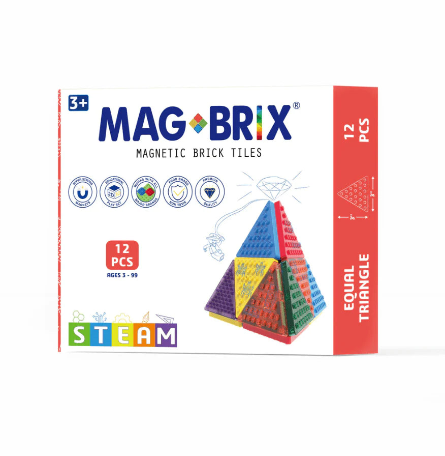 The Curated Parcel - Magbrix Equilateral Triangle Set (12 piece) 
